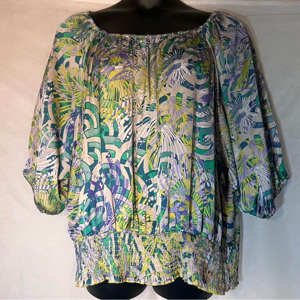 Spense silver and lavender blouse, XL